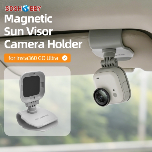 Sunnylife Magnetic Car Sun Visor Mount Action Camera Holder 360°Rotating 180° Tilt Sun Visor Holder for Insta360 GO Ultra