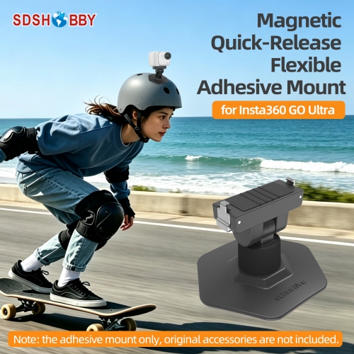 Sunnylife Magnetic Flexible Adhesive Helmet Mount Base Quick-Release Action Camera Holder for Insta360 GO Ultra