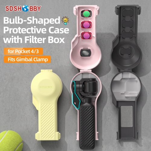 Sunnylife Bulb-Shaped Protective Case with Filter Box Shock-proof Protective Cover Gimbal Clamp Accessories for Osmo Pocket 4/3