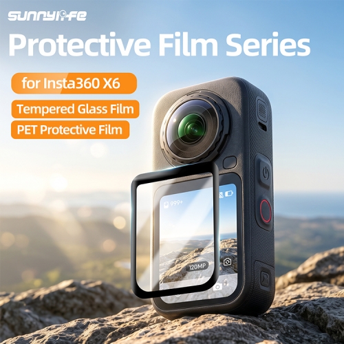 Sunnylife Lens Screen Protector Tempered Glass PET Soft Protective Film Action Camera Accessories for Insta360 X6