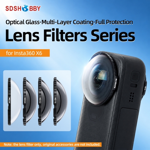 Sunnylife Lens Filters ND16 ND32 ND64 Filters Hemispherical MCUV Filters Accessories for Insta360 X6