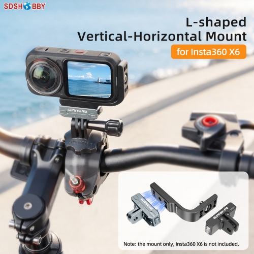 Sunnylife Metal L-Type Vertical-Horizontal Mount with Magnetic Adapter Quick Release Mount Adapter Stand for Insta360 X6