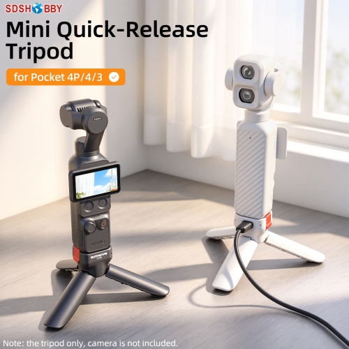 Sunnylife Mini Quick-Release Tripod Extension Rod Stick Charging Mount Accessories for Osmo Pocket 4P/4/3