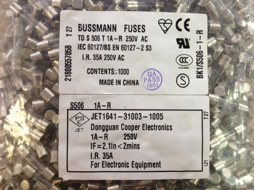 American BK1/S506-1-R 1A250V Bussmann TDS 5X20 506T FUSES