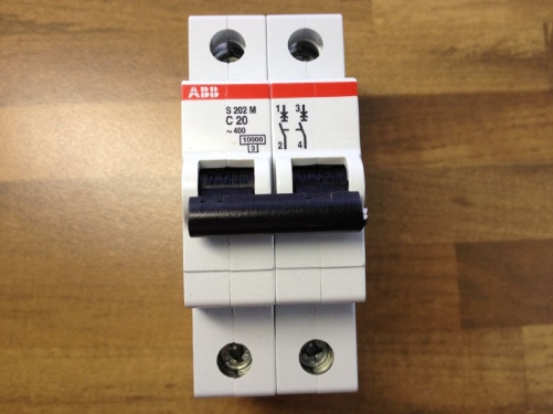 United States S202M C20 ABB air switch bipolar circuit breaker 2P20A (German)