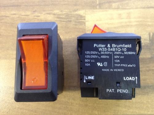 Original United States Brumfield W33-S4B1Q-10 Potter - circuit breaker 250V 2P10A