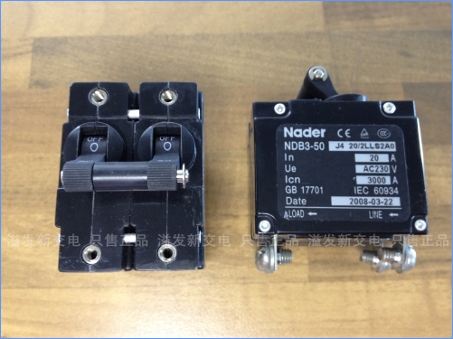 The letter NDB3-50 J4 20/2LLS2A0 - Nader 2P20A circuit breaker 230V