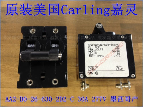 Original United States Jia Ling AA2-B0-26-630-2D2-C - circuit breaker 277V 2P30A Mexico production