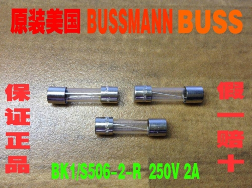 Original United States BK1/S506-2-R 2A glass insurance 250V FUSES 5X20 Bussmann