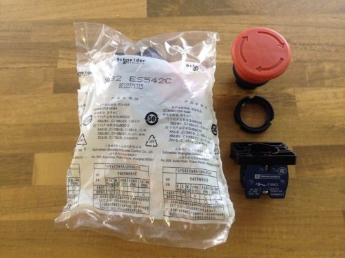 Schneider ES542C XB2 mushroom head emergency stop button original genuine 1NC (discontinued inventory)