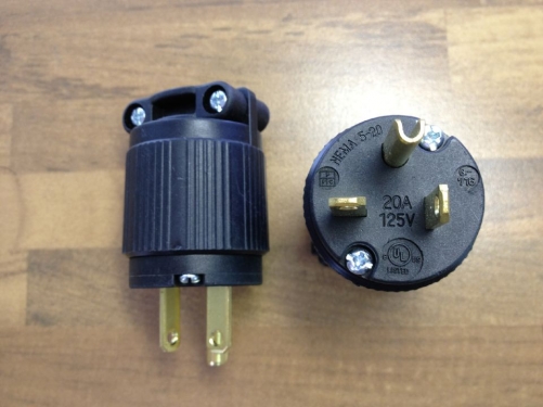 The United States NEMA 5-20 20A 125VAC three industrial plug plug cable