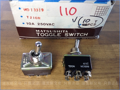 MATSUSHITA WD13319 T210N 10A 250V - toggle switch can replace the NKK S-21A