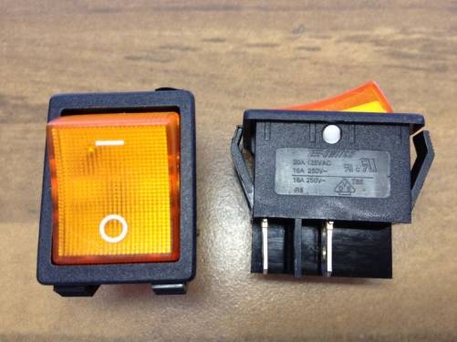 Taiwan E-SWITCH 16A KCD2 to replace the imported silver lamp with high power type rocker power switch