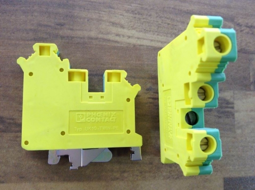 Authentic German Feinikesi UK10-TWIN-PE three channel terminal into a double out of the ground terminal