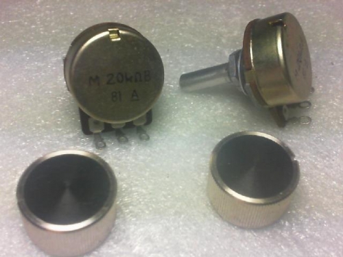 Japan's single coupling potentiometer M20K handle long 25mm with the original Japanese rotary wheel