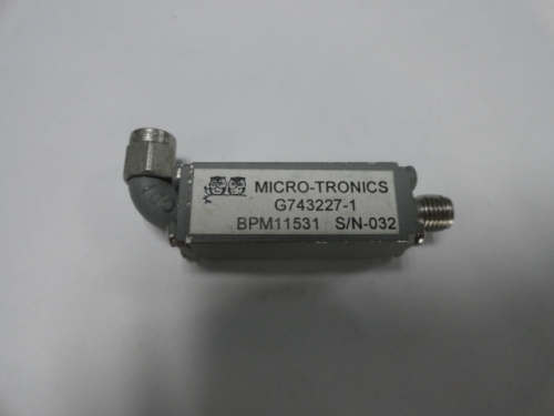 G743227-1 2.8-3.3GHZ MICRO-TRONICS RF bandpass filter SMA (F-M)