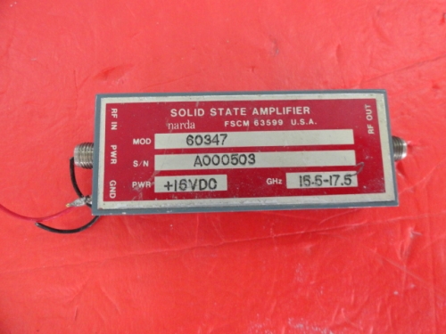 Supply NARDA amplifier 60347 15V SMA 15.5-17.5GHz