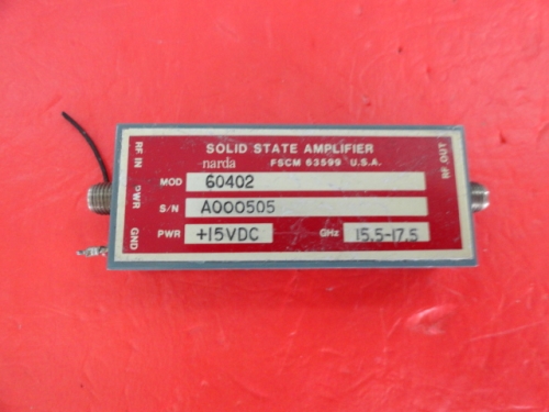 Supply NARDA amplifier 60402 15V SMA 15.5-17.5GHz