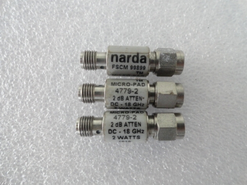 4779-2 DC-18GHz 2dB NARDA RF microwave coaxial fixed attenuator SMA 2W