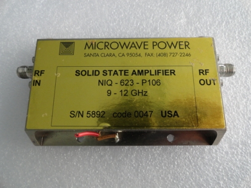 POWER NIQ-623-P10 MICROWAVE RF broadband amplifier SMA 9-12GHZ