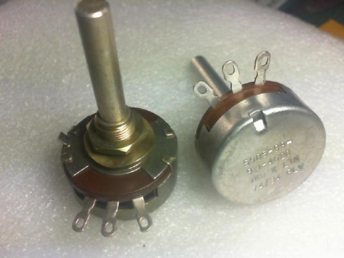 Import. Potentiometer 5905-99-911-4620 high power 10W.25K..1K.. 6.3X40mm long axis