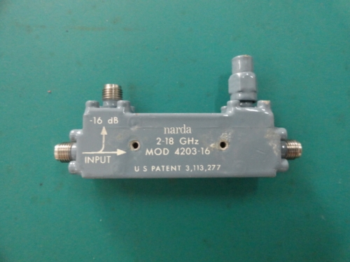 Supply 4203-16 2-18GHZ 16dB Narda radio frequency broadband directional coupler SMA