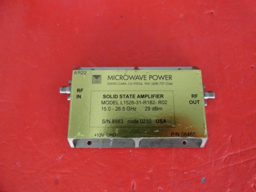 Supply POWER L1526-31-R182-R02 amplifier 15.0-26.5GHz MICROWAVE