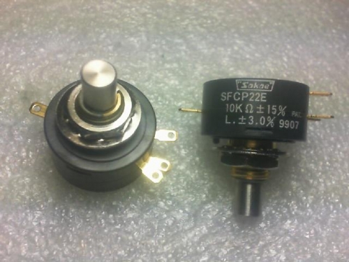 Japan Sakae Si Bo. Precision multi circle potentiometer SFCP22E/10K.6mmX16 high.360 degrees.