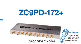 ZC9PD-172-S+ 1200-1700MHz Mini-Circuits a sub eight power divider SMA