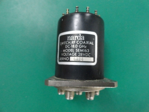 Narda SEM163 DC-18GHZ single pole six throw RF coaxial switch 28V SMA