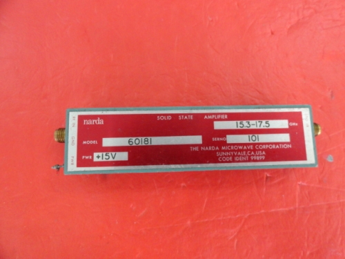 Supply NARDA 60181 15.3-17.5GHz amplifier 15V SMA Pout:70dBm