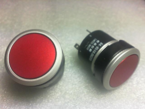 Button switch. Swiss EAO button switch 84-8510.0020/ two pin reset. No lock. Open hole 22mm