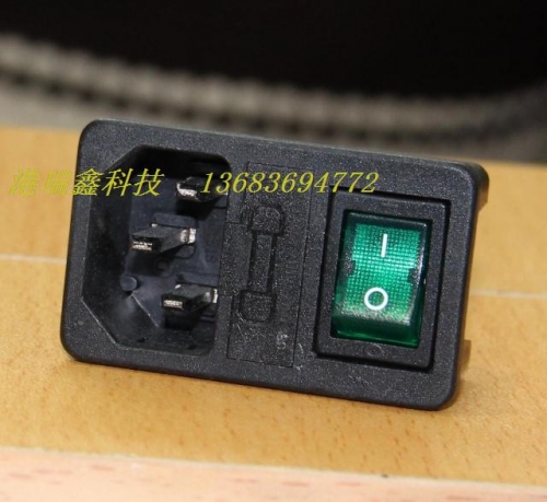 STEDAY AC AC power supply socket figure three in one socket with a green switch 2117-1S