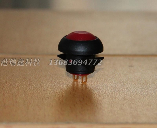 Taiwan deliwei waterproof M12 reset button PAS6 card lock free plastic round red button switch normally open
