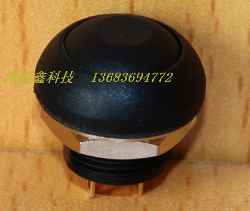 M12 waterproof switch reset button Taiwan PAS6 plastic round lock free black normally open button switch