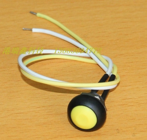 PAS6 with wire round without lock yellow waterproof button switch often open the reset button in Taiwan M12