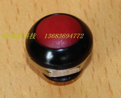 M12 waterproof switch reset button Taiwan PAS6 black metal edge round without locking red button