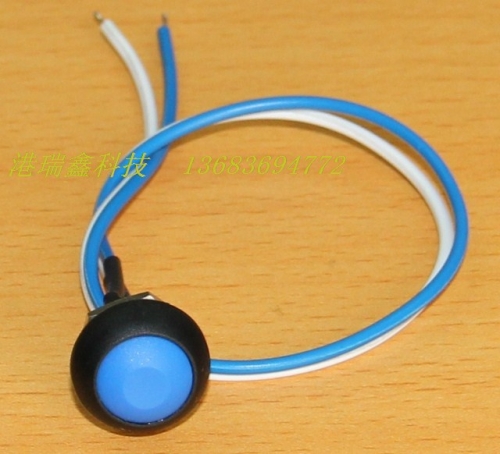 PAS6 with wire round without lock blue waterproof button switch reset button often open Taiwan M12