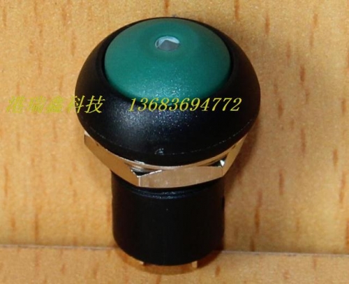 M12 waterproof button switch Taiwan PAL6 with light belt lock green circular press pass with hold button
