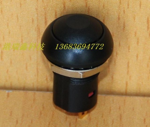 M12 waterproof push button switch Taiwan PAL6 belt lock black circular press pass with hold button switch