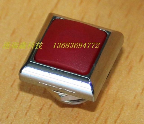 PAS6 high quality waterproof reset button switch square does not lock the red metal edge often open the button M12