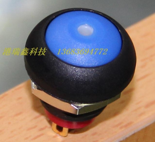 M12 waterproof switch reset button Taiwan PAS6 with light round no lock blue button switch