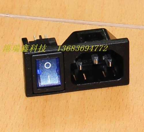 Winfoong AC AC power socket glyph card combination combo socket with blue switch RF-2001