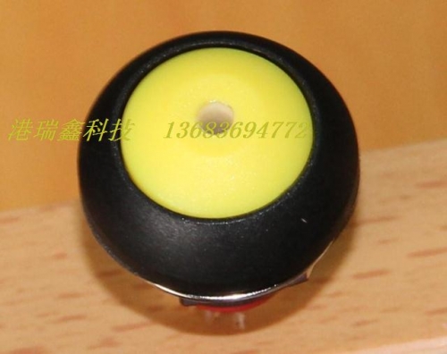 M12 waterproof switch reset button Taiwan PAS6 with light round no lock yellow button switch