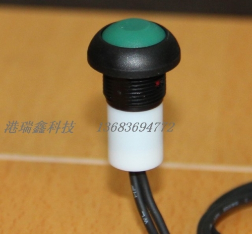 PAS6 with wire round without lock green waterproof button switch reset button often open Taiwan M12