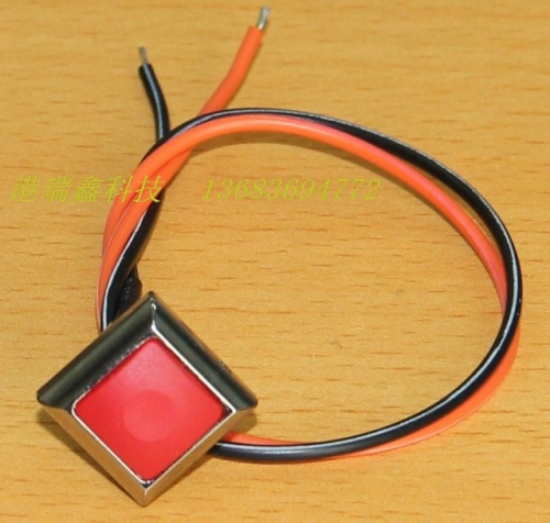 M12 waterproof switch reset button Taiwan PAS6 belt line white metal edge square no lock red