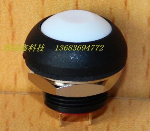 M12 waterproof switch reset button Taiwan PAS6 plastic round no lock white normally open button switch