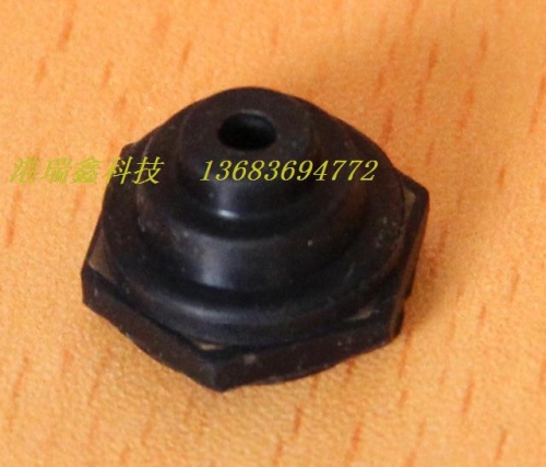 M12*0.75 big toggle switch waterproof cap six angle black half fine tooth rubber cap Taiwan deliwei