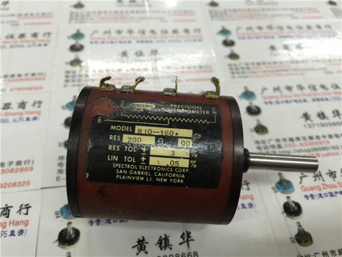 810-160 used SPECTROL 200R 200 ohm + 0.05% multi turn wirewound potentiometer 4 feet