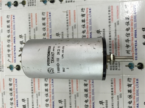 Sakae S46HD-10 3K used more than 10 times turn wirewound potentiometer with switch SWI axis 6MM
